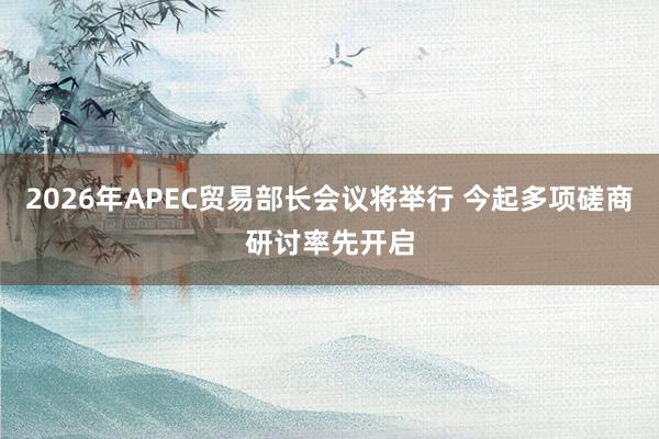 2026年APEC贸易部长会议将举行 今起多项磋商研讨率先开启